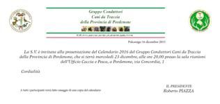 Invito alla presentazione del Calendario 2016